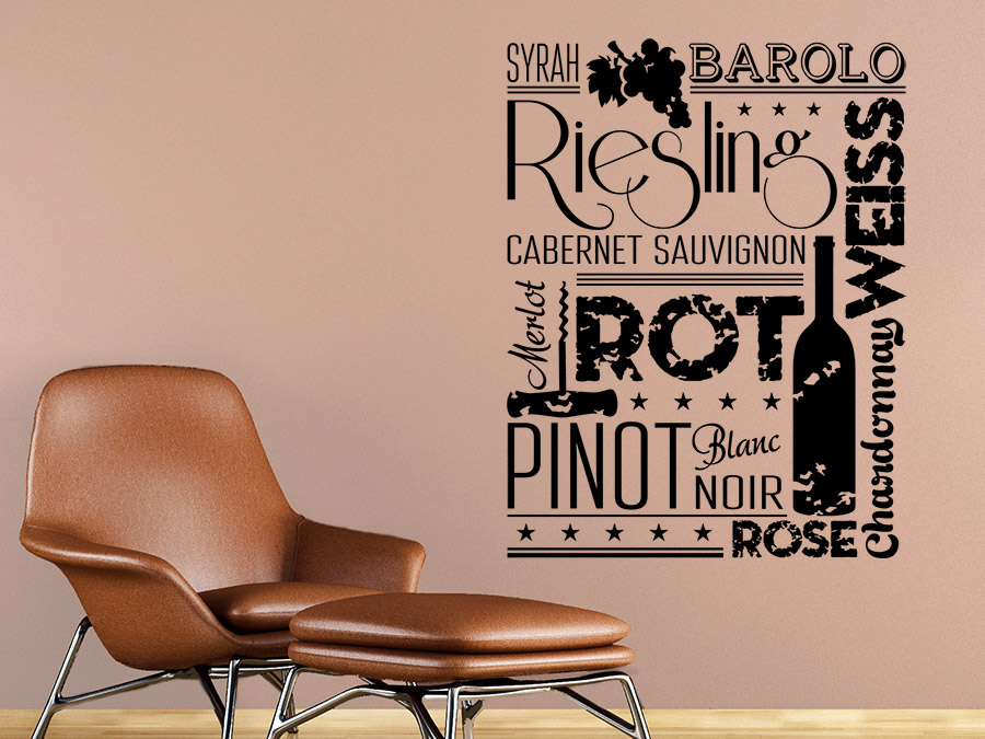 Wandtattoo Vintage Weine Sorten Wandtattoo De