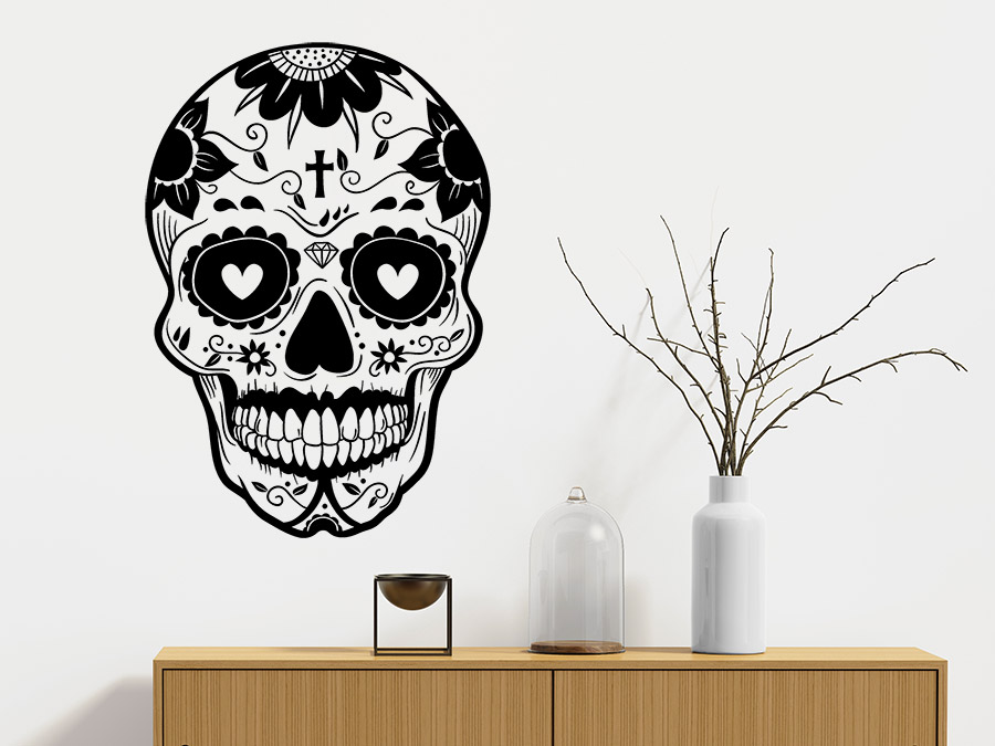 Wandtattoo Mexikanischer Totenkopf La Catrina