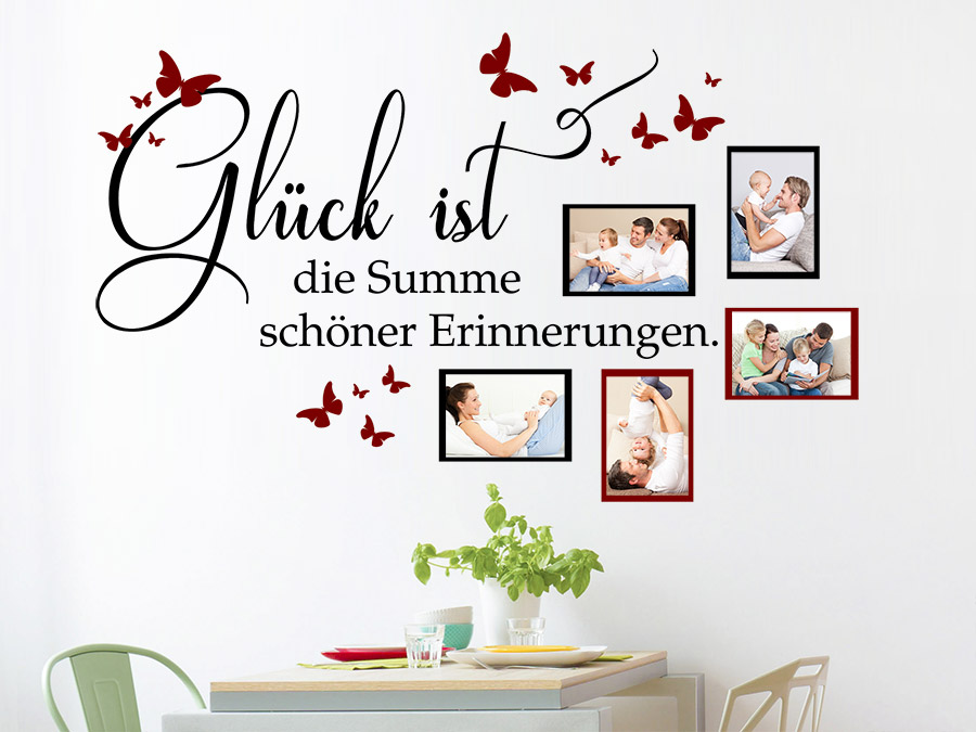 die Glück Wandtattoo ist Fotorahmen Summe...