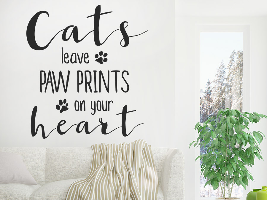 Wandtattoo Cats leave paw prints...