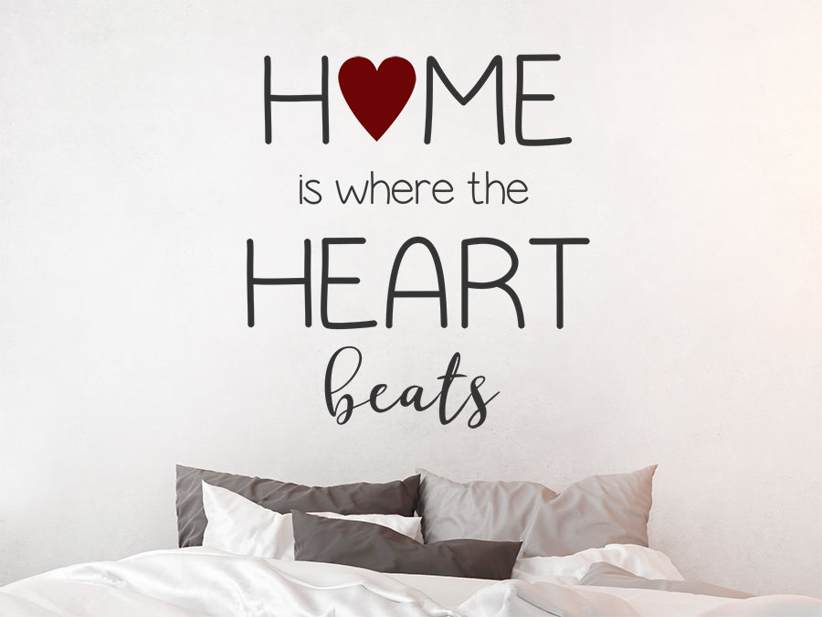 Wandtattoo Home is where the heart beats