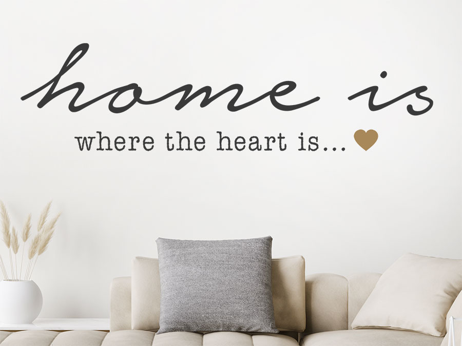 Wandtattoo Home is where the heart is