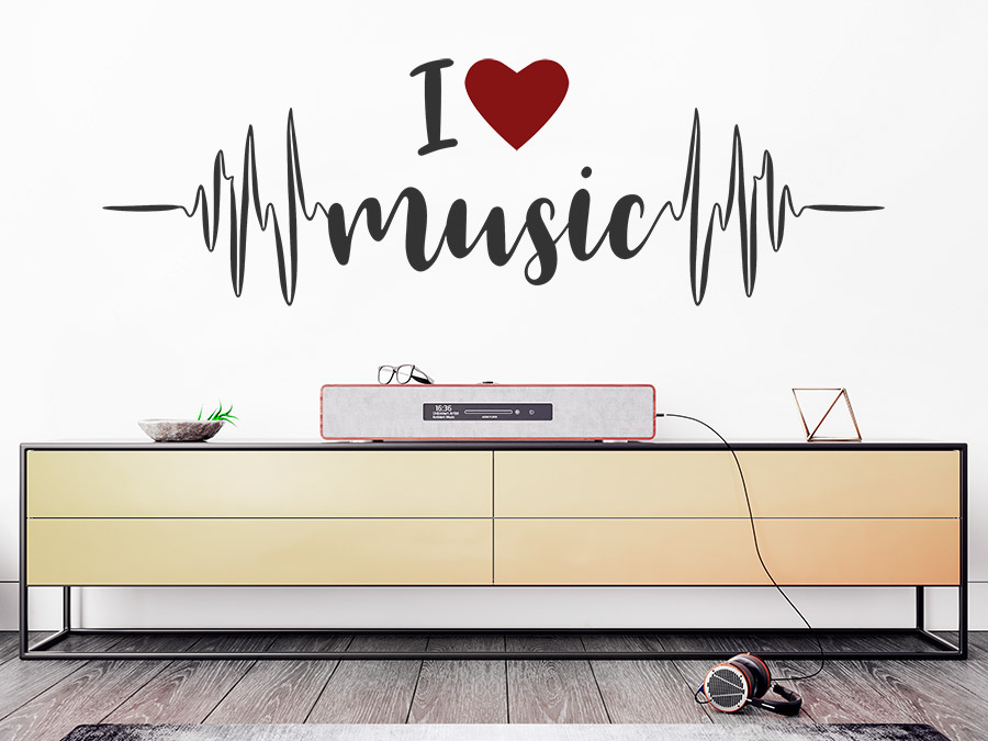 Wandtattoo I love music