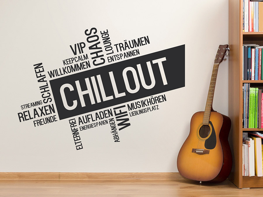 Wandtattoo Coole Chillout Wortwolke