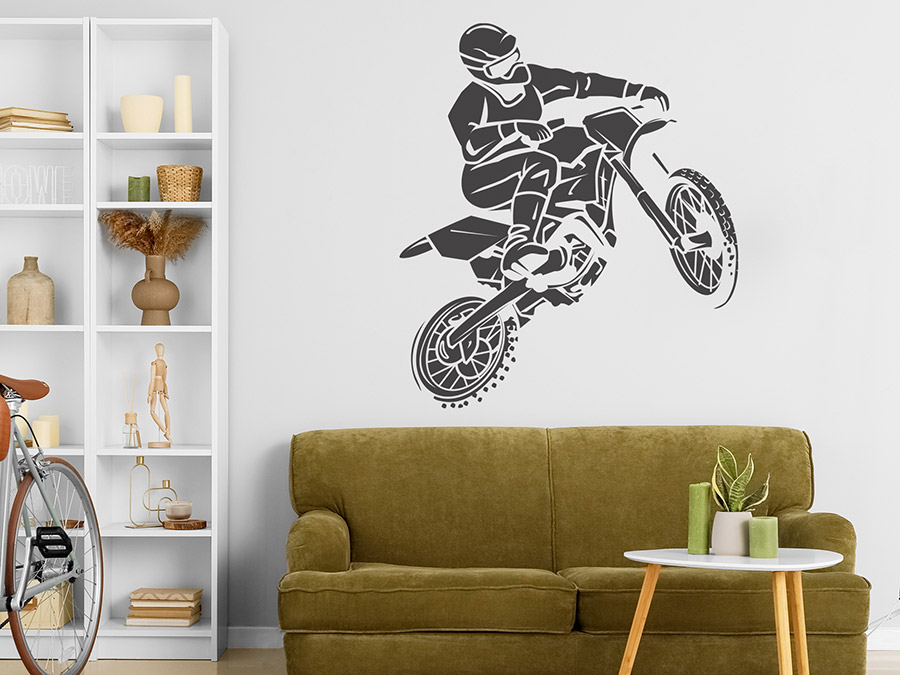 Motocross Wand Aufkleber Motorrad Wand Dekor Schmutz Bike Geschenk Freistil  Aufkleber Kunst Vinyl Aufkleber Sport Wand Kunst Raum Wand Vinyl Kinder  3010ER -  Österreich