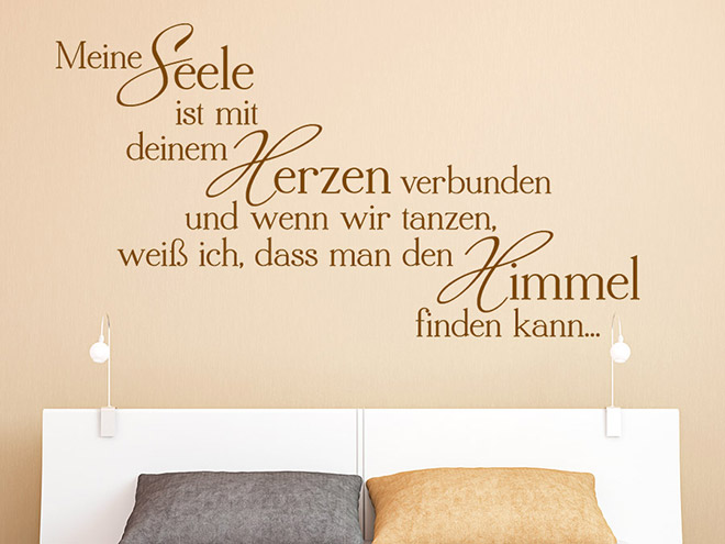 Wandtattoo Meine Seele ist mit deinem Herzen&hellip; WANDTATTOO.DE