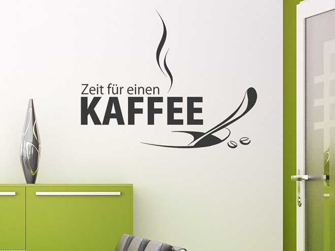 Zeit für einen Kaffe als Wandtattoo