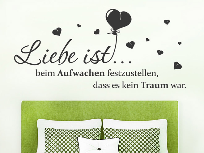 Wandtattoo Liebe ist beim Aufwachen...