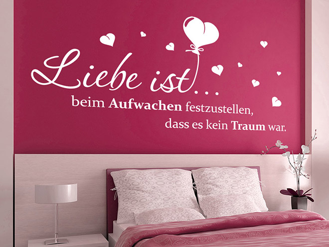 Wandtattoo Liebe ist beim Aufwachen...