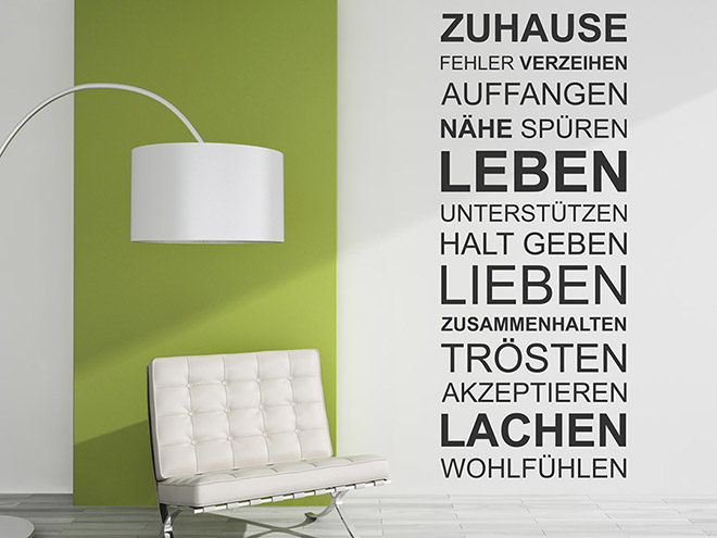 Wandtattoo In dieser Familie wird gelebt... Wandtattoo.de