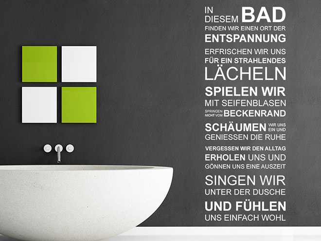 Wandtattoo Bathroom Rules Spruchbanner Wandtattoo.de