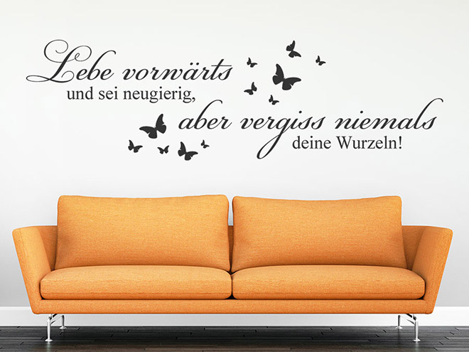 Wandtattoo Lebe im Hier und Jetzt, denn jeder... Wandtattoo.de