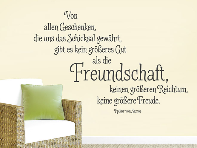 Wandtattoo Garderobe Freunde Willkommen Lachen WANDTATTOO.DE
