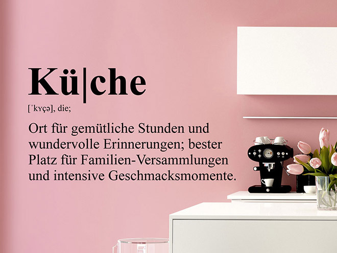 Wandtattoo Worte für die Küche und den Essbereich | WANDTATTOO.DE