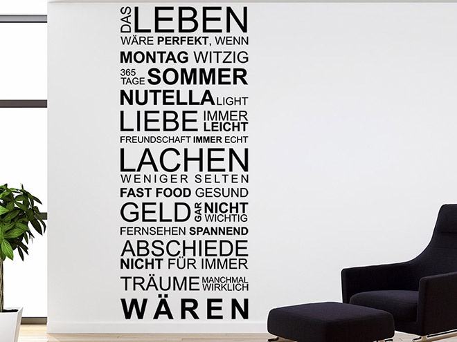 Wandtattoo Das Leben ist nicht perfekt aber... Wandtattoo.de