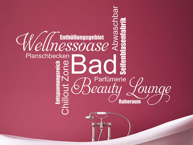 Wandtattoo Worte fürs Bad | Akzente im Badezimmer | WANDTATTOO.DE