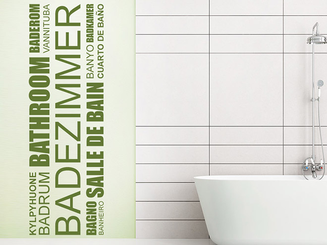 Wandtattoo Worte fürs Bad | Akzente im Badezimmer | WANDTATTOO.DE