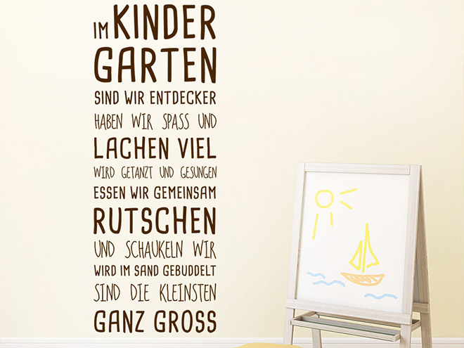 Wandtattoo Im Kindergarten Spruchband WANDTATTOO.DE