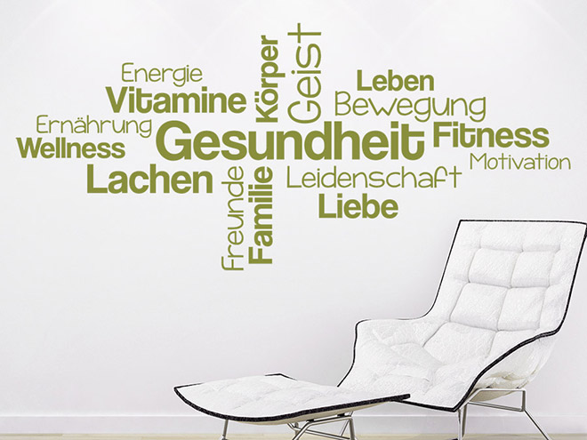 Wandtattoo Gesundheit, Liebe und schöne Momente Wandtattoo.de