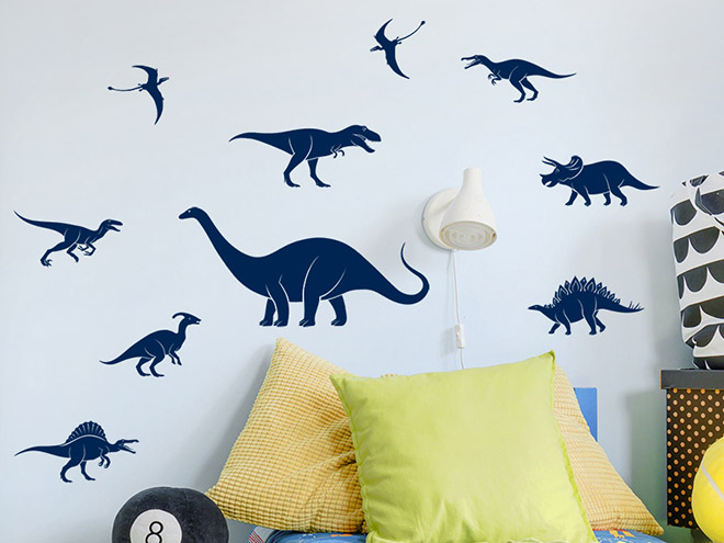 wandtattoo dinosaurier kinderzimmer zimmer jungen schlafzimmer wandtattoos ideen dinos