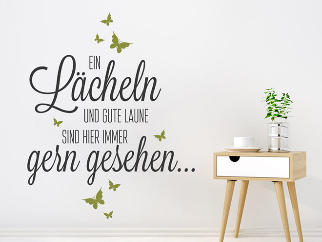 Wandtattoo Du lächelst und die Welt verändert sich Wandtattoo.de