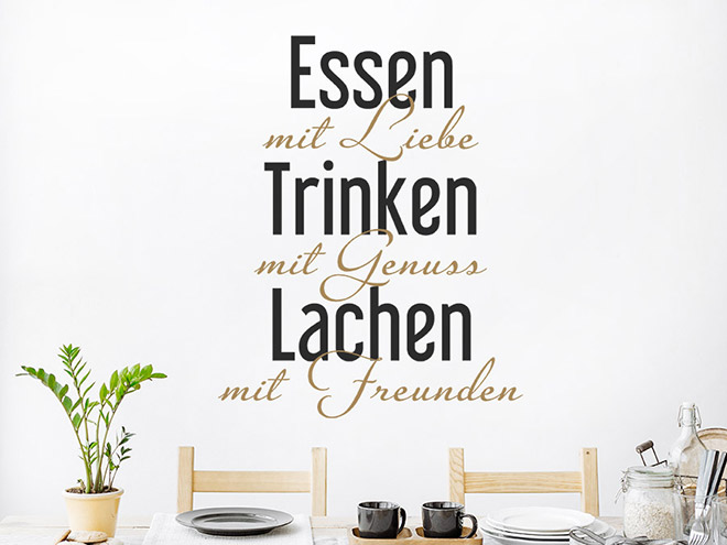 Wandtattoo Essen gut alles gut mit Herz Wandtattoo.de