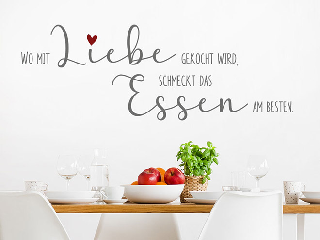 Wandtattoo Kochen mit Liebe Wandtattoo.de