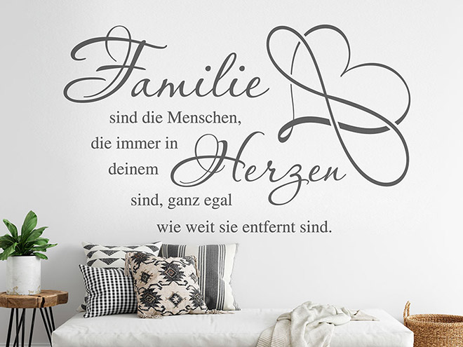 Wandtattoo Familienregeln Spruchbanner WANDTATTOO.DE