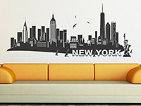 Skyline Wandtattoo New York im Wohnzimmer