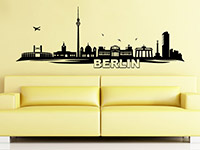 Skyline Wandtattoo Berlin im Wohnzimmer