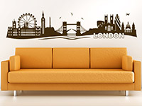 Skyline Wandtattoo London im Wohnzimmer