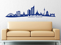 Skyline Wandtattoo Leipzig im Wohnzimmer