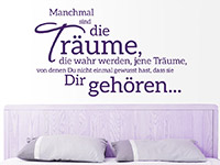 Wandtattoo Spruch Die TrÃ¤ume im Schlafzimmer