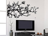 Wandtattoo Magnolien im Wohnzimmer auf heller Wand