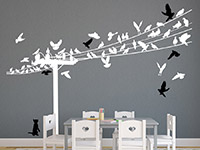Wandtattoo Stromleitung mit Vögeln | Bild 4
