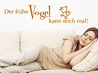 Wandtattoo Spruch Der frÃ¼he Vogel... im Schlafzimmer