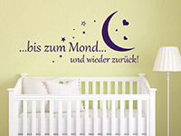 Baby Wandtattoo Bis zum Mond im Kinderzimmer