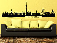 Skyline Wandtattoo Dortmund im Wohnzimmer