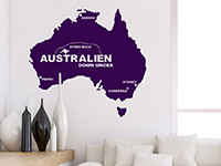 Australien Wandtattoo im Wohnzimmer