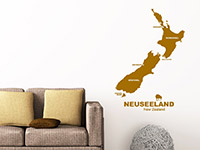 Neuseeland Wandtattoo im Wohnzimmer