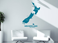 Reise Wandtattoo Neuseeland in Farbe