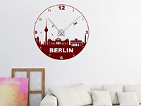 Wandtattoo Uhr Berlin als Wohnzimmer Dekoration