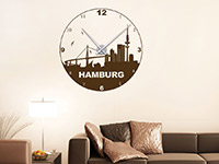 Wandtattoo Uhr Hamburg im Wohnzimmer