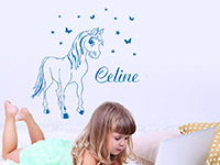 Wandtattoo Pony mit Name