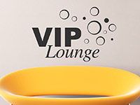 Vip Lounge Wandtattoo mit Retro Kreisen als Dekoidee