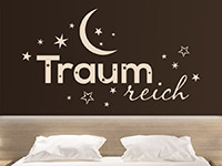 Wandtattoo Traumreich mit Sternen im Schlafzimmer