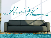 Wandtattoo Herzlich Willommen im Flur