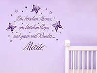 Wandtattoo Ganz viel Wunder mit Name im Babyzimmer