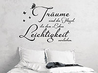 Träume sind... Wandtattoo Spruch im Schlafzimmer