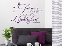 TrÃ¤ume sind... Wandtattoo mit Schmetterlingen in violett